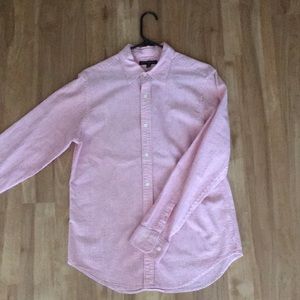 Red and white Banana Republic button up